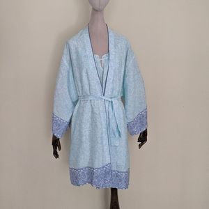 Vintage Oscar de la Renta peignoir set nightie robe size XL